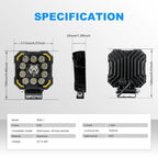Square Wolf RGB Aluminum LED Work Light 8006‑1