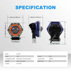 Hexagonal LED Motorcycle Spotlight SL-3001