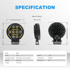 Round Yellow DRL LED Work Light 8005