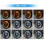 5.75 Inch Single Lens RGB Angel Ring LED Headlight HL5.75-3017