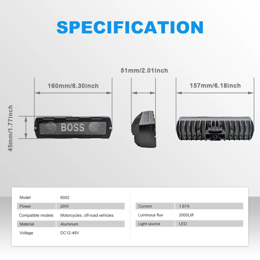 Dual Lens BOSS Aluminum LED Work Light 6002