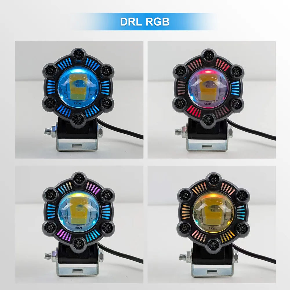 Six Screw RGB LED Motorcycle Spotlight SL-3008