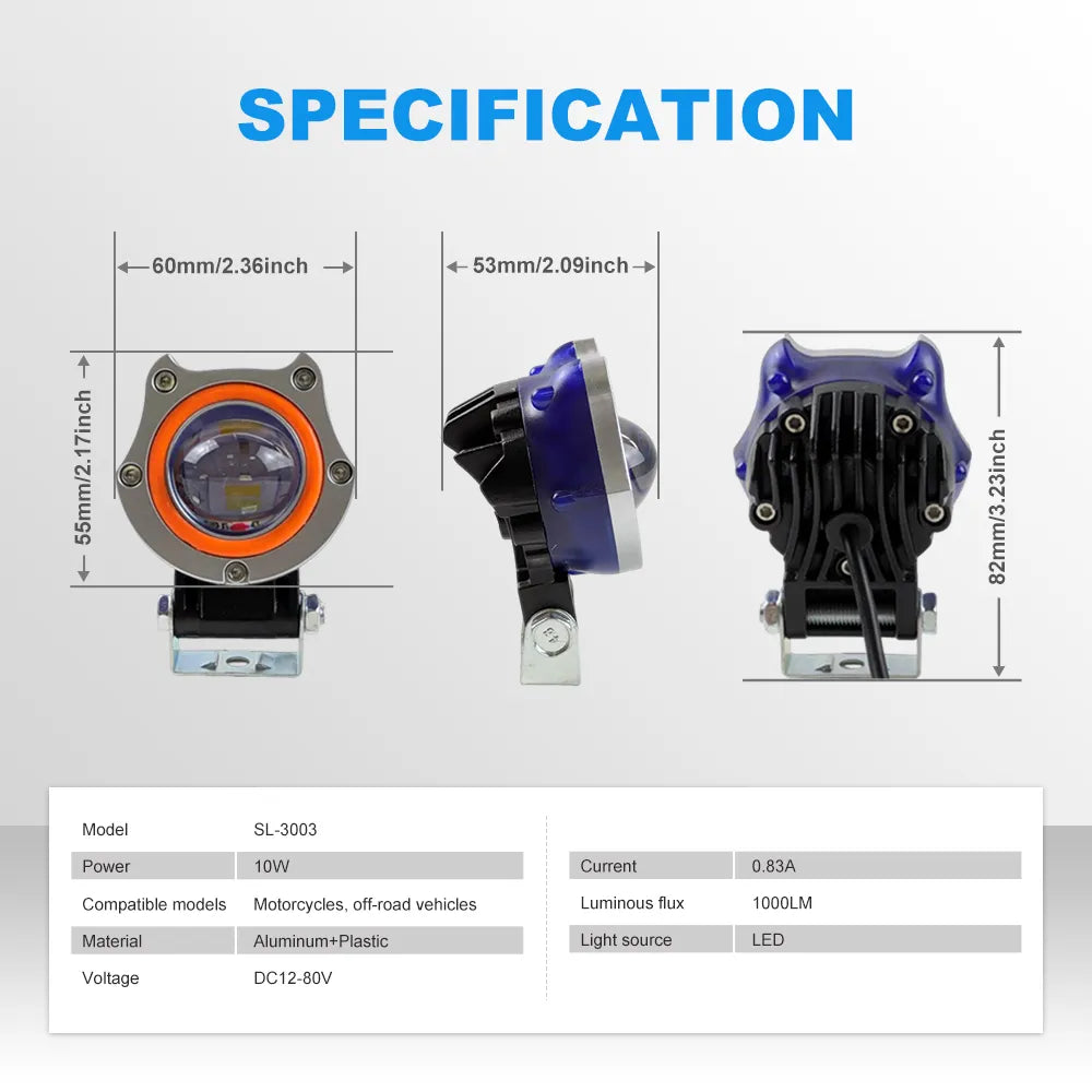 Cat Ear LED Motorcycle Spotlight SL-3003