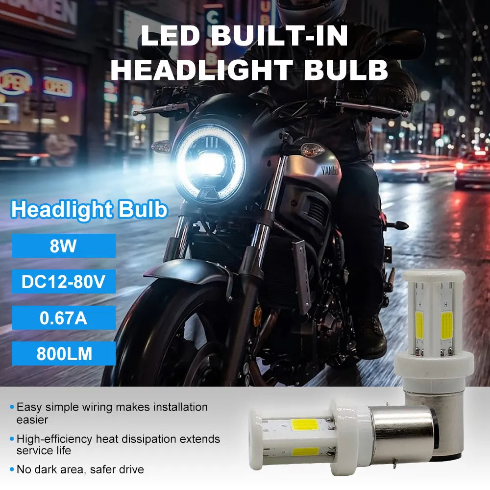 800LM White Ceramic Motorbike LED Bulb CBL-DP-023
