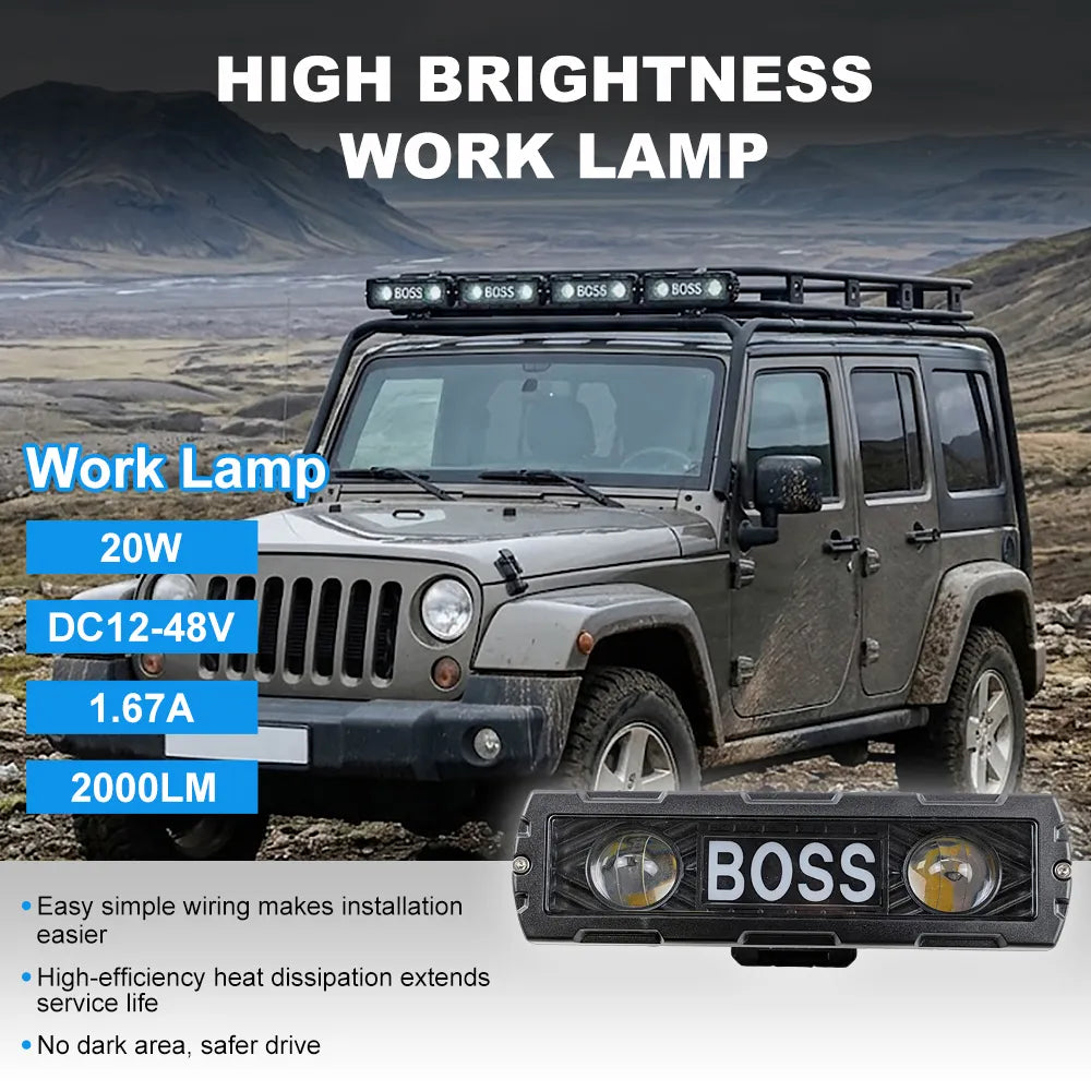 Dual Lens BOSS Aluminum LED Work Light 6002
