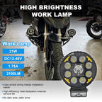 Round Wolf RGB Aluminum LED Work Light 8007‑1