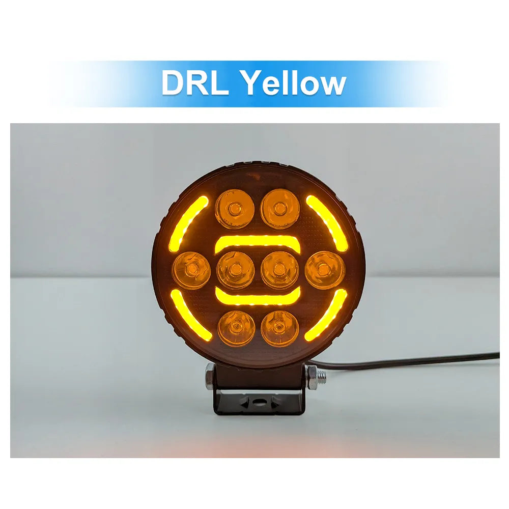 Round Yellow DRL LED Work Light 8005