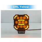 Square Yellow DRL Aluminum LED Work Light 8004