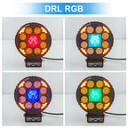 Round Wolf RGB Aluminum LED Work Light 8007‑1