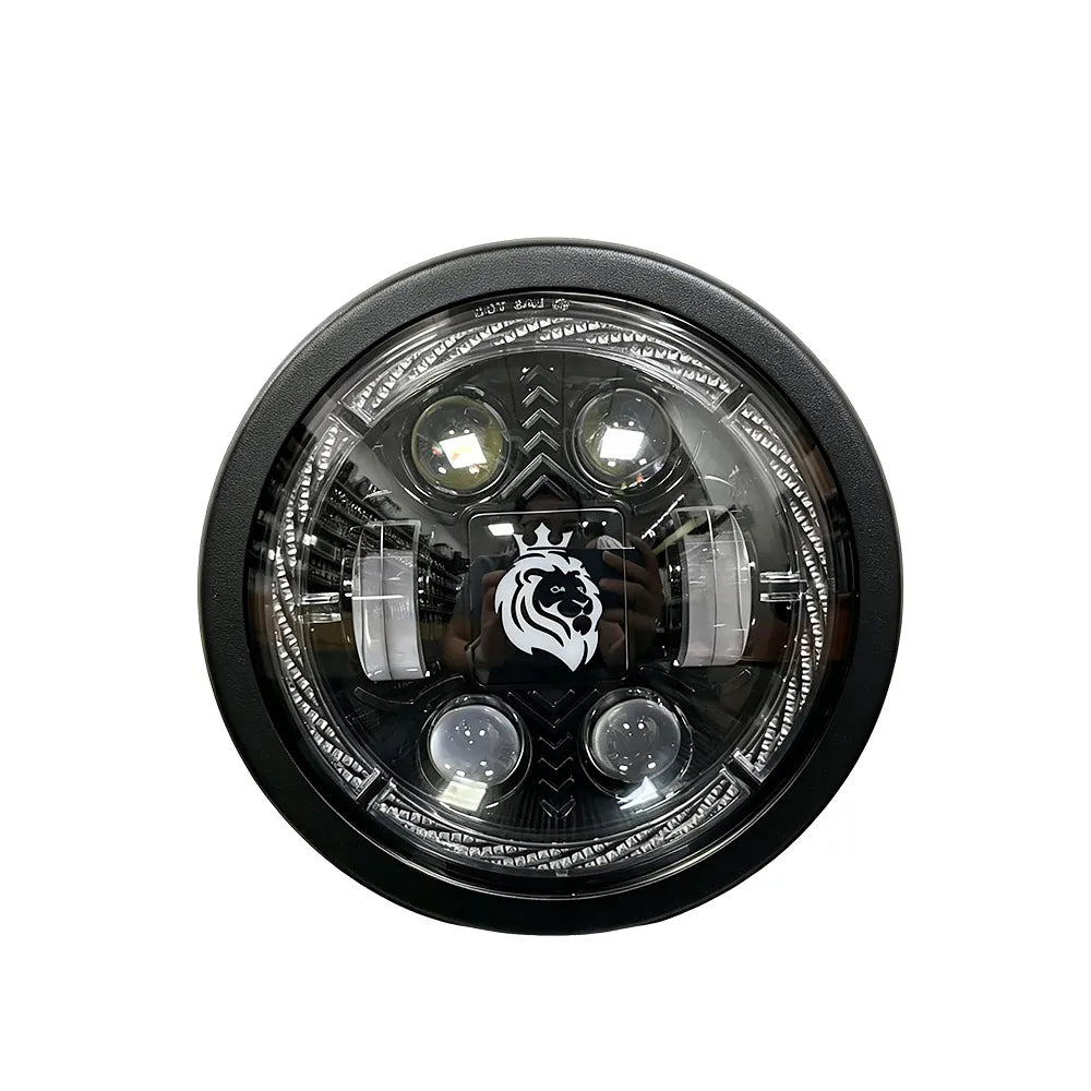 5.75 Inch 4-Lens Lion Logo Turn Signal LED Headlight HL5.75-3020