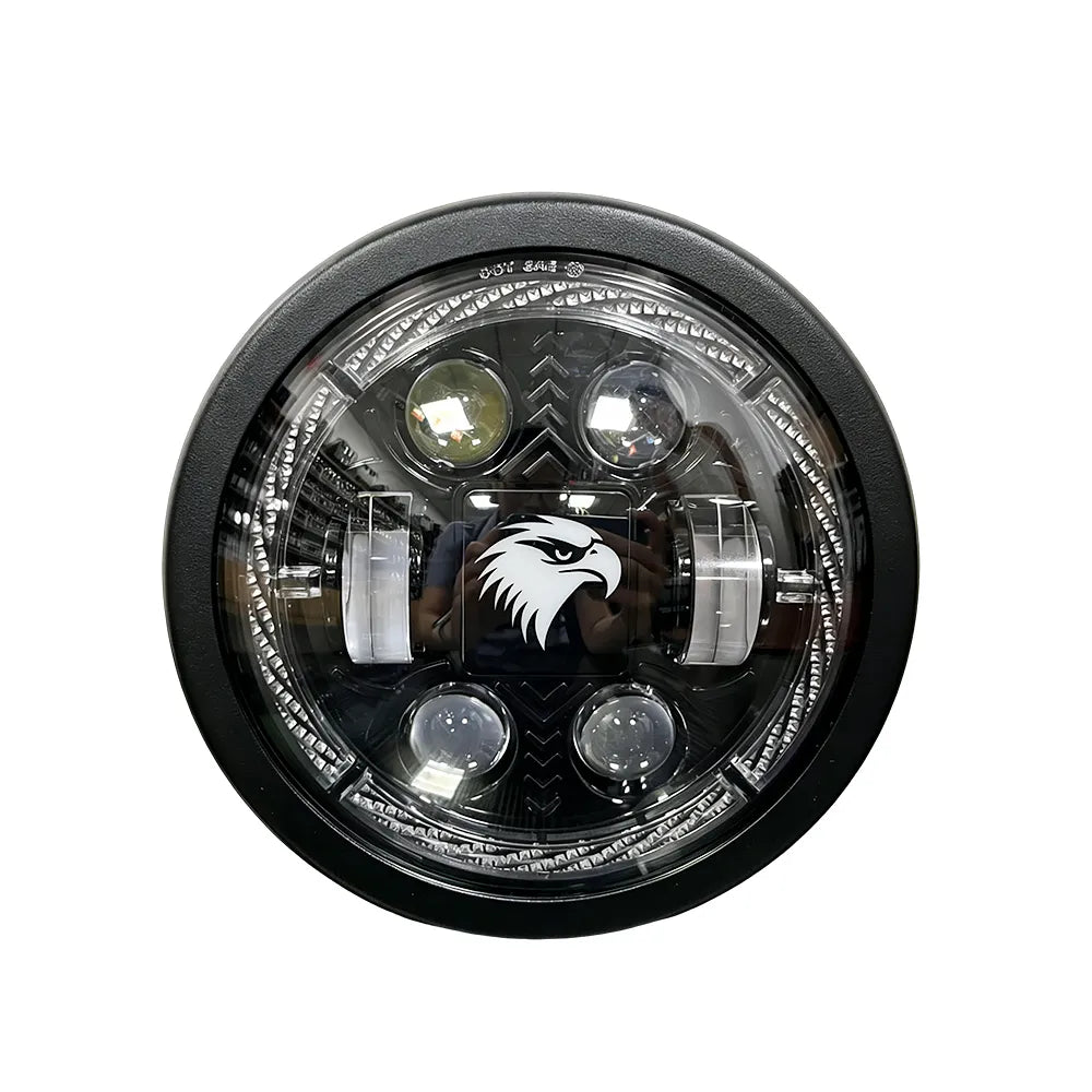 5.75 Inch 4-Lens Eagle Logo Turn Signal LED Headlight HL5.75-3018