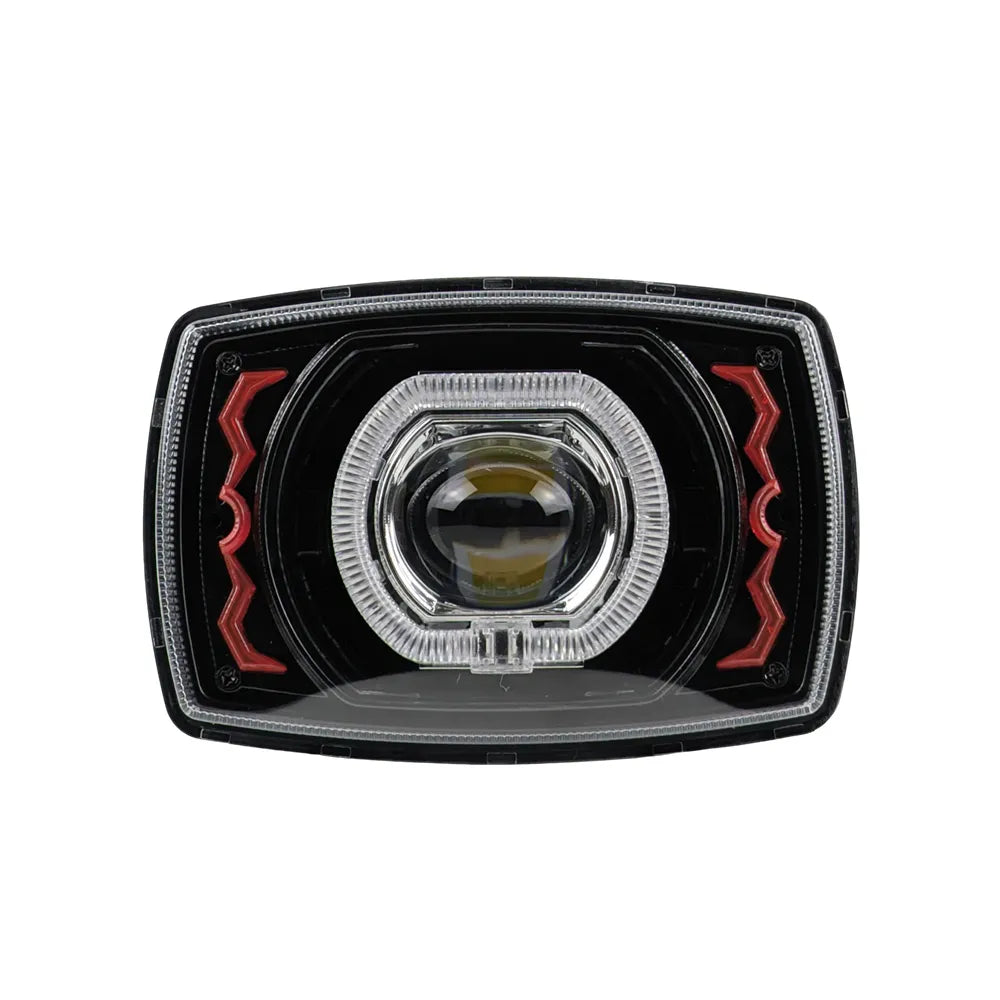 4 Inch Red Zigzag CG125 Square Headlight HL4-5002