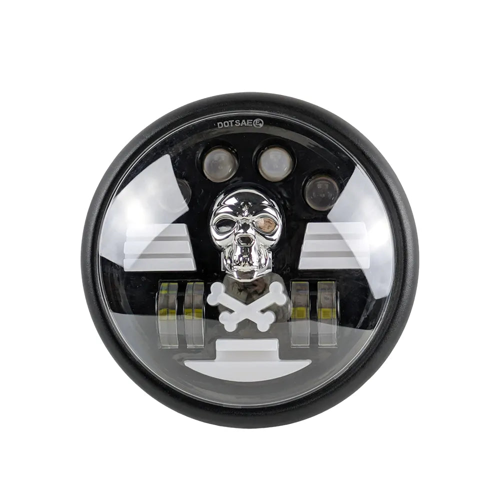 Skull Round LED Motorcycle Headlight HL7‑4005