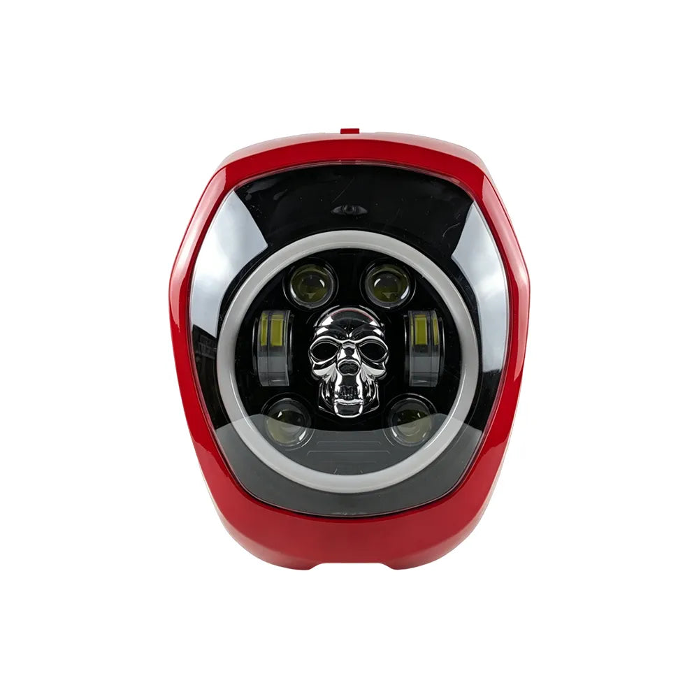 Gloss Red Skull RGB DRL Honda Headlight NAVI‑HL‑3003