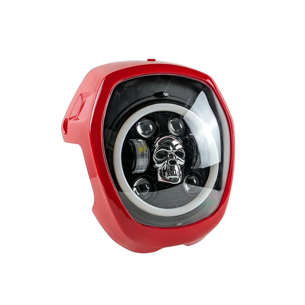 Gloss Red Skull RGB DRL Honda Headlight NAVI‑HL‑3003