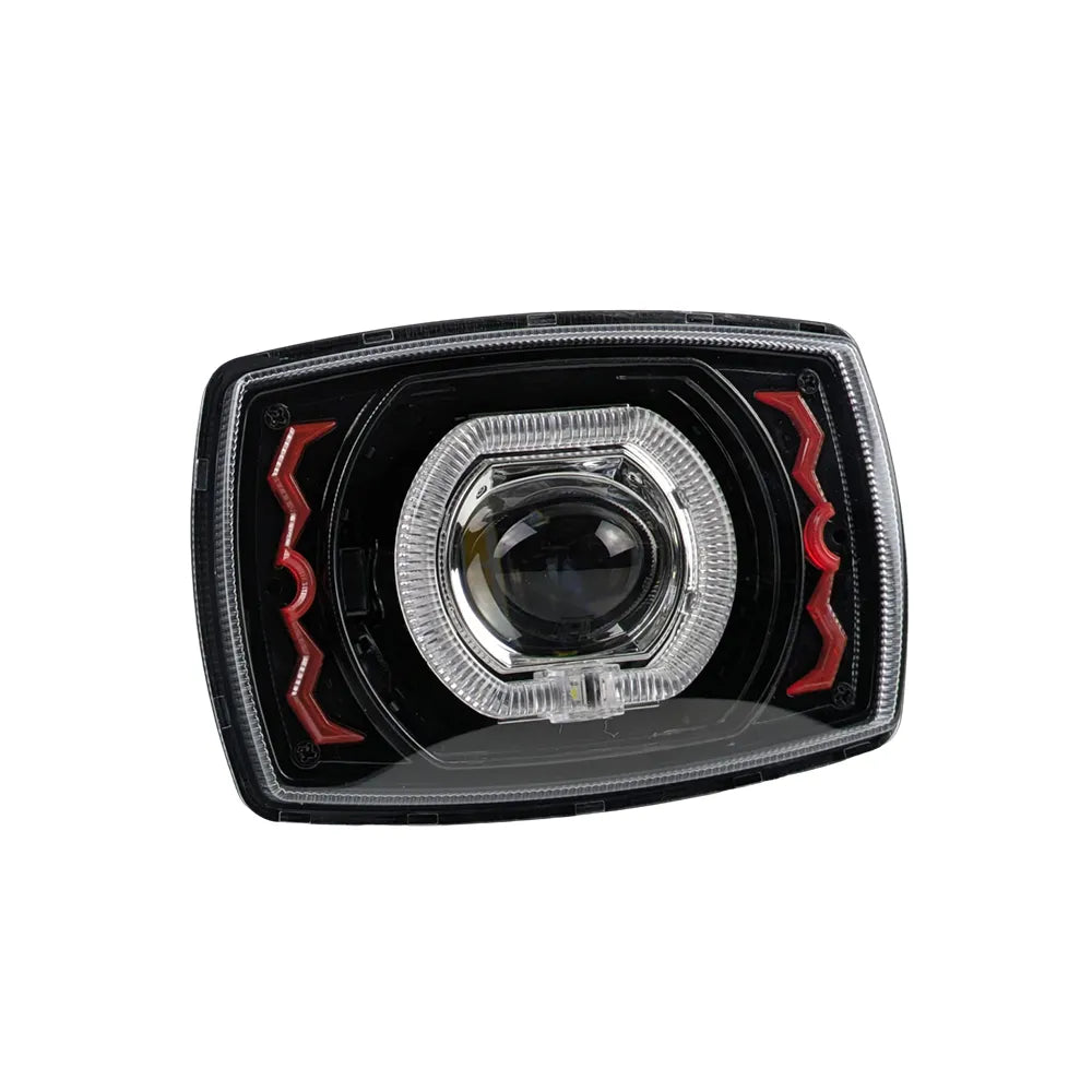 4 Inch Red Zigzag CG125 Square Headlight HL4-5002