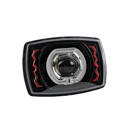 4 Inch Red Zigzag CG125 Square Headlight HL4-5002