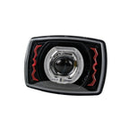 4 Inch Red Zigzag CG125 Square Headlight HL4-5002