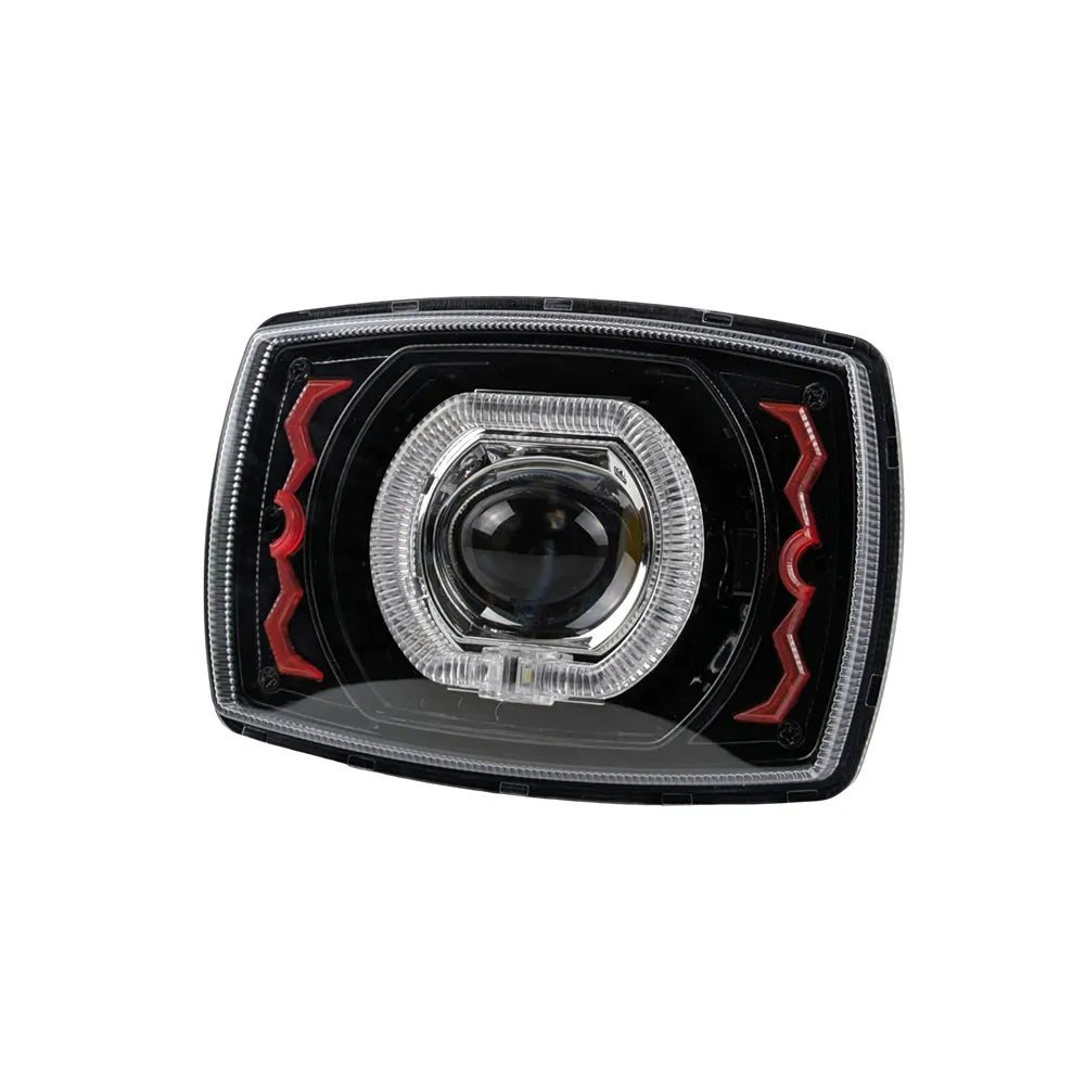 4 Inch Red Zigzag CG125 Square Headlight HL4-5002