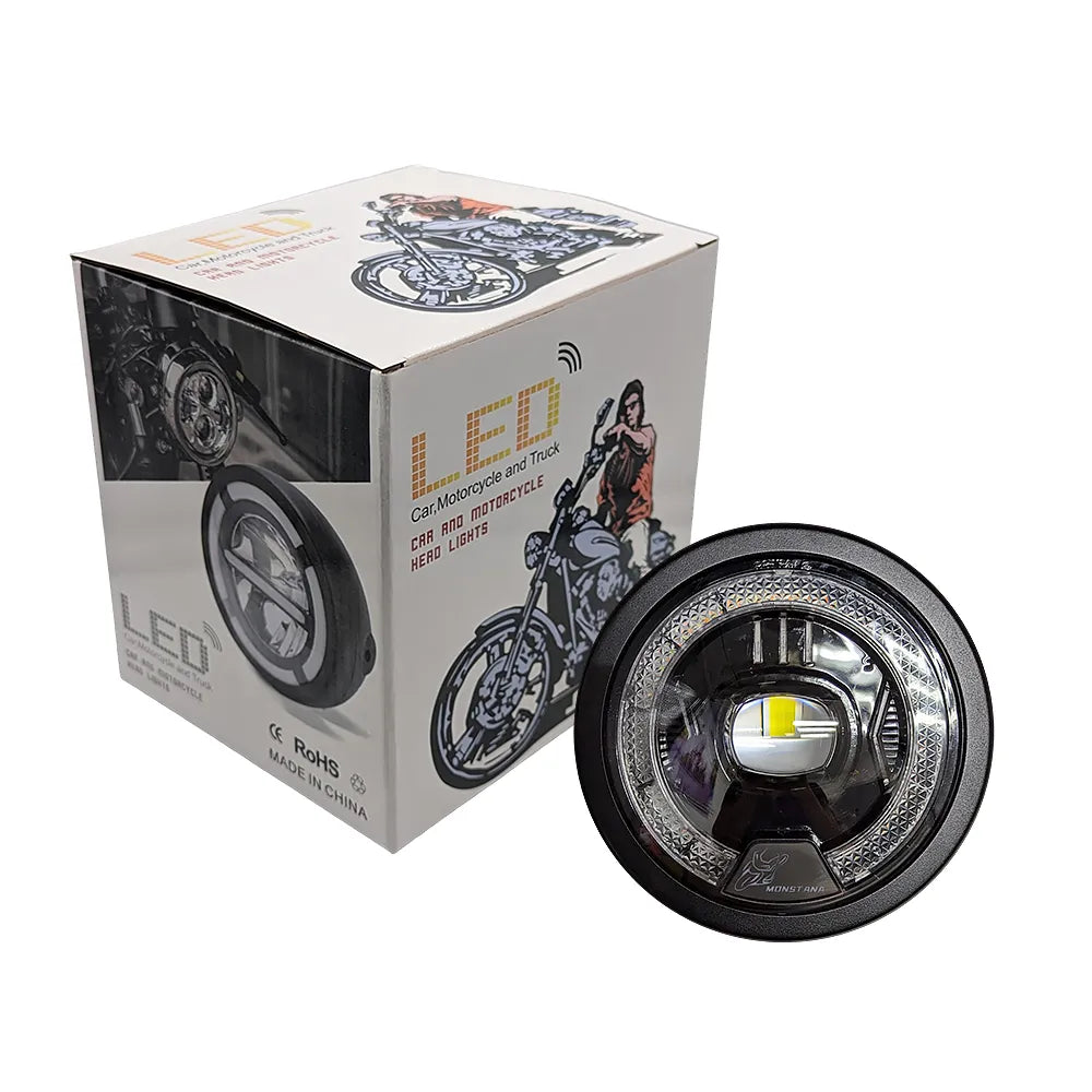 5.75 Inch Single Lens RGB Angel Ring LED Headlight HL5.75-3017