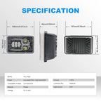 5 Inch Color‑Changing Moto LED Square Headlight HL5-7005