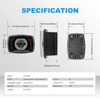 4 Inch Red Zigzag CG125 Square Headlight HL4-5002