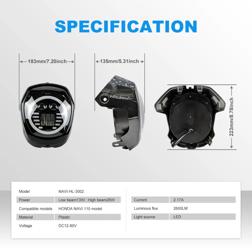 Dual DRL Turn Signal Honda Headlight NAVI‑HL‑3002