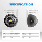 5.75 Inch Single Lens RGB Angel Ring LED Headlight HL5.75-3017