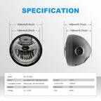 5.75 Inch Round RGB Halo LED Motorcycle Headlight HL5.75-3023