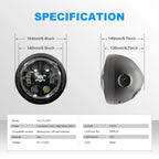 5.75 Inch 4-Lens Skull Crossbone Logo Turn Signal LED Headlight HL5.75-3021