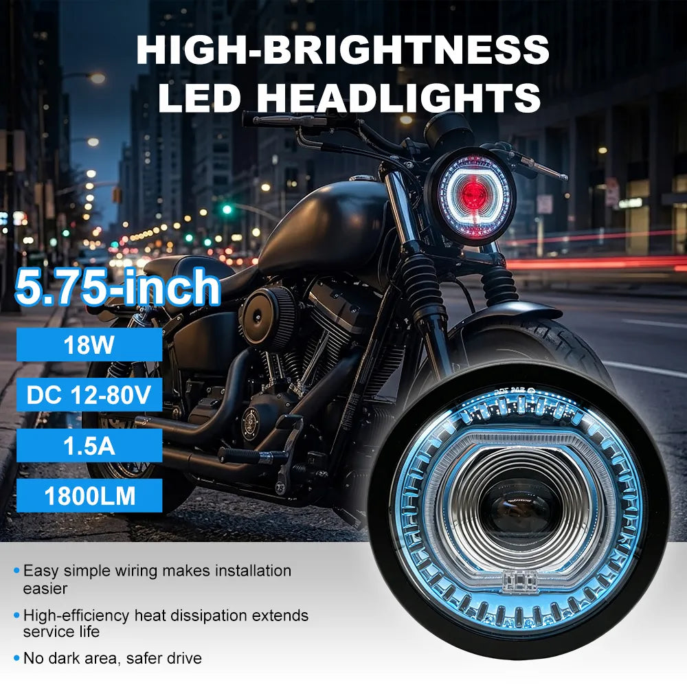 5.75 Inch Square Ring RGB LED Headlight HL5.75-3012