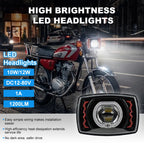 4 Inch Red Zigzag CG125 Square Headlight HL4-5002