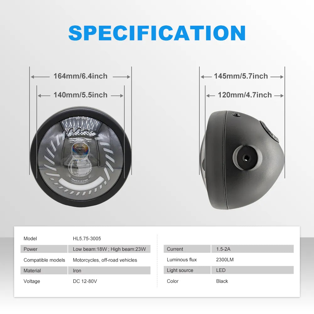 5.75 Inch Cooling LED Headlight HL5.75-3005