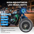 5.75 Inch RGB Halo LED Motorcycle Headlight HL5.75-3026