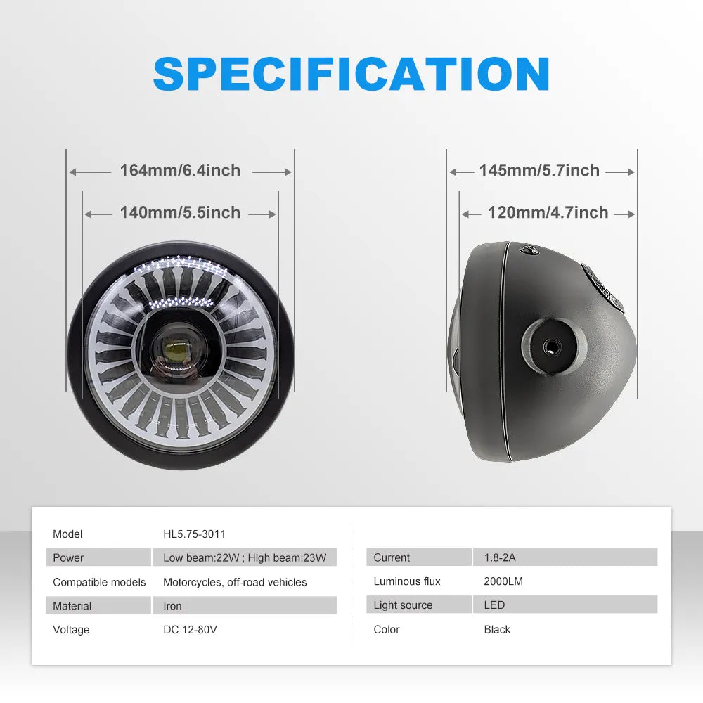 5.75 Inch Horn RGB LED Headlight HL5.75-3011