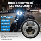 5.75 Inch Round RGB Halo LED Motorcycle Headlight HL5.75-3023