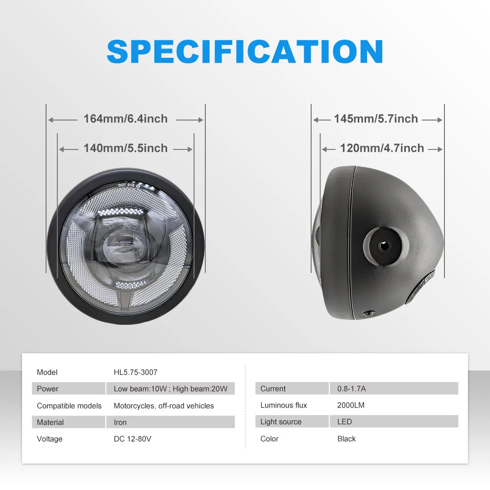 5.75 Inch Segmented Halo LED Headlight HL5.75-3007