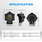 Six Screw RGB LED Motorcycle Spotlight SL-3008