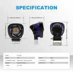 Square LED Motorcycle Spotlight SL-3002