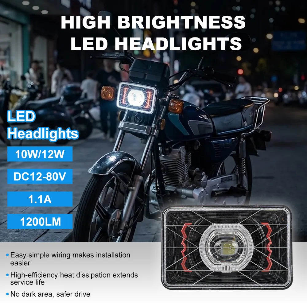 5 Inch Rectangular Dual-Color Moto Headlight HL5-7002
