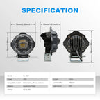 Hexagon RGB LED Motorcycle Spotlight SL-3007