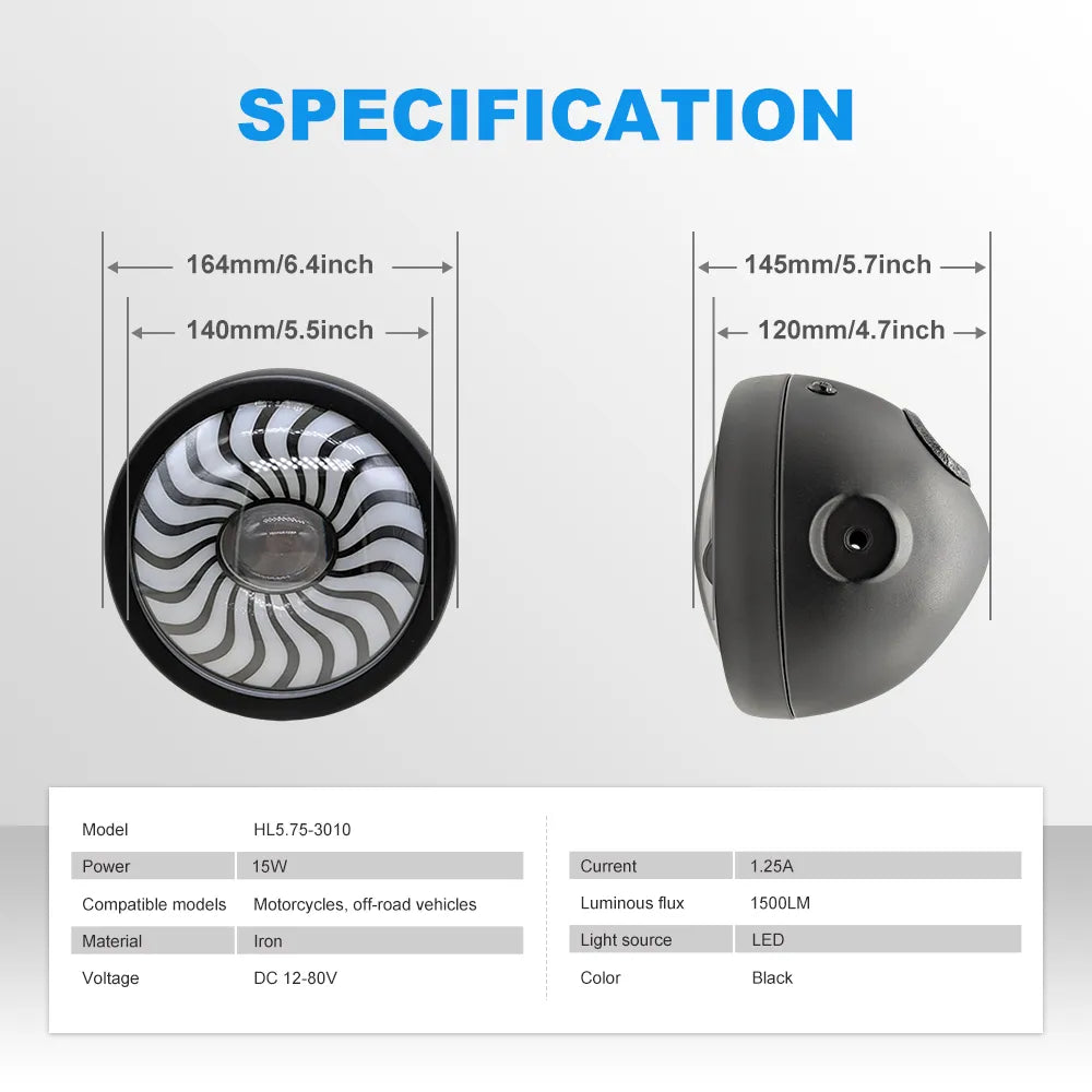 5.75 Inch Swirl RGB LED Headlight HL5.75-3010