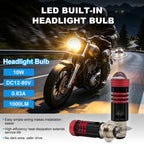 Red Black 10W Aluminum Motorbike Headlight Bulb CBL-DP-071