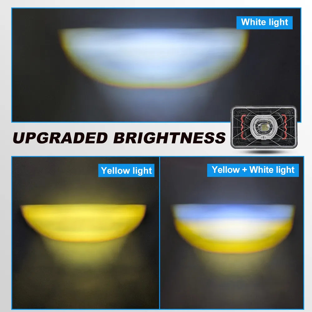 5 Inch Rectangular Dual-Color Moto Headlight HL5-7002