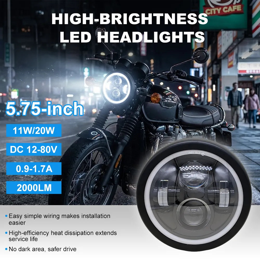 5.75 Inch Dual Lens Halo LED Headlight HL5.75-3008