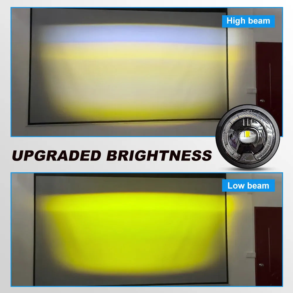 5.75 Inch Single Lens RGB Angel Ring LED Headlight HL5.75-3017