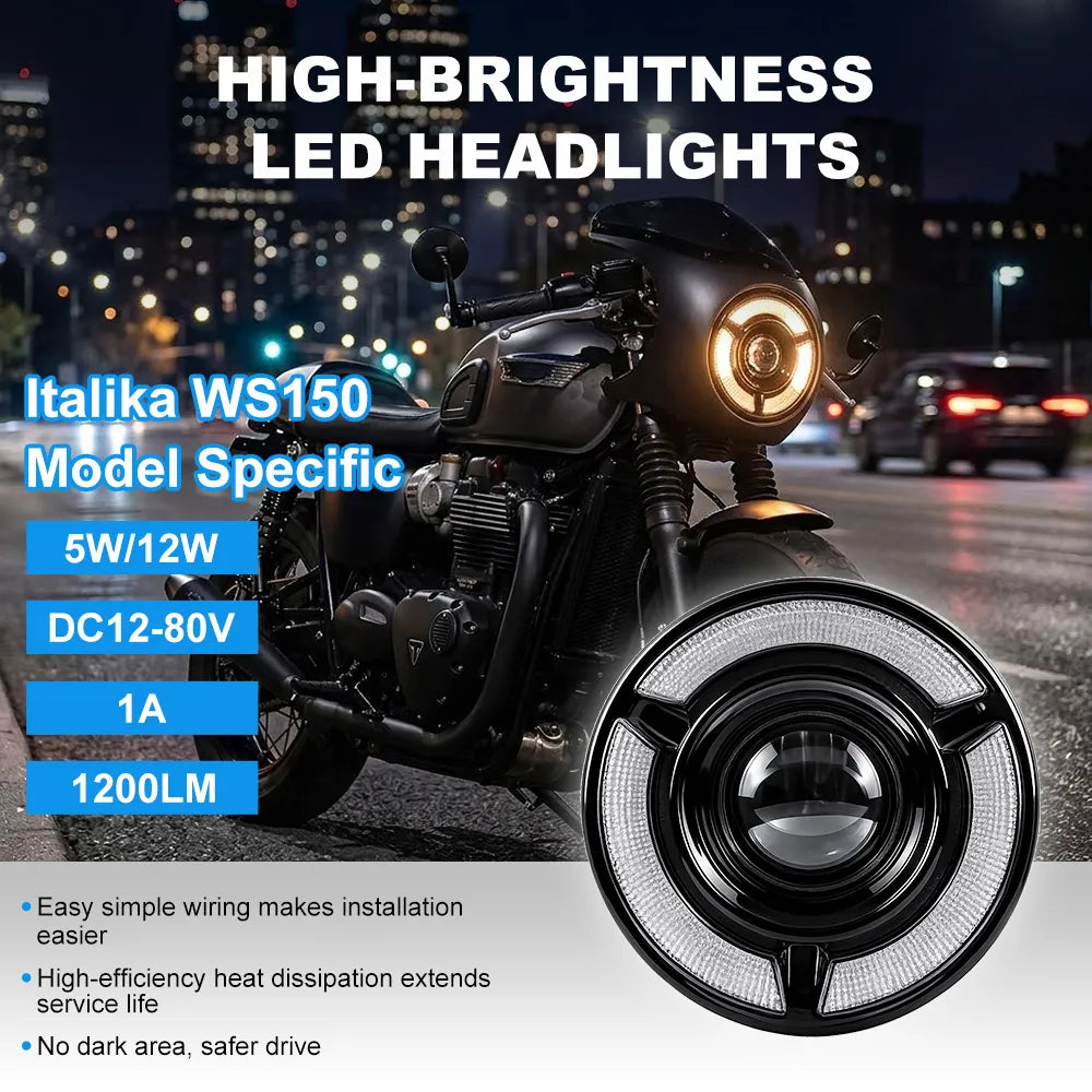 Round LED Motorcycle Headlight PY‑HL