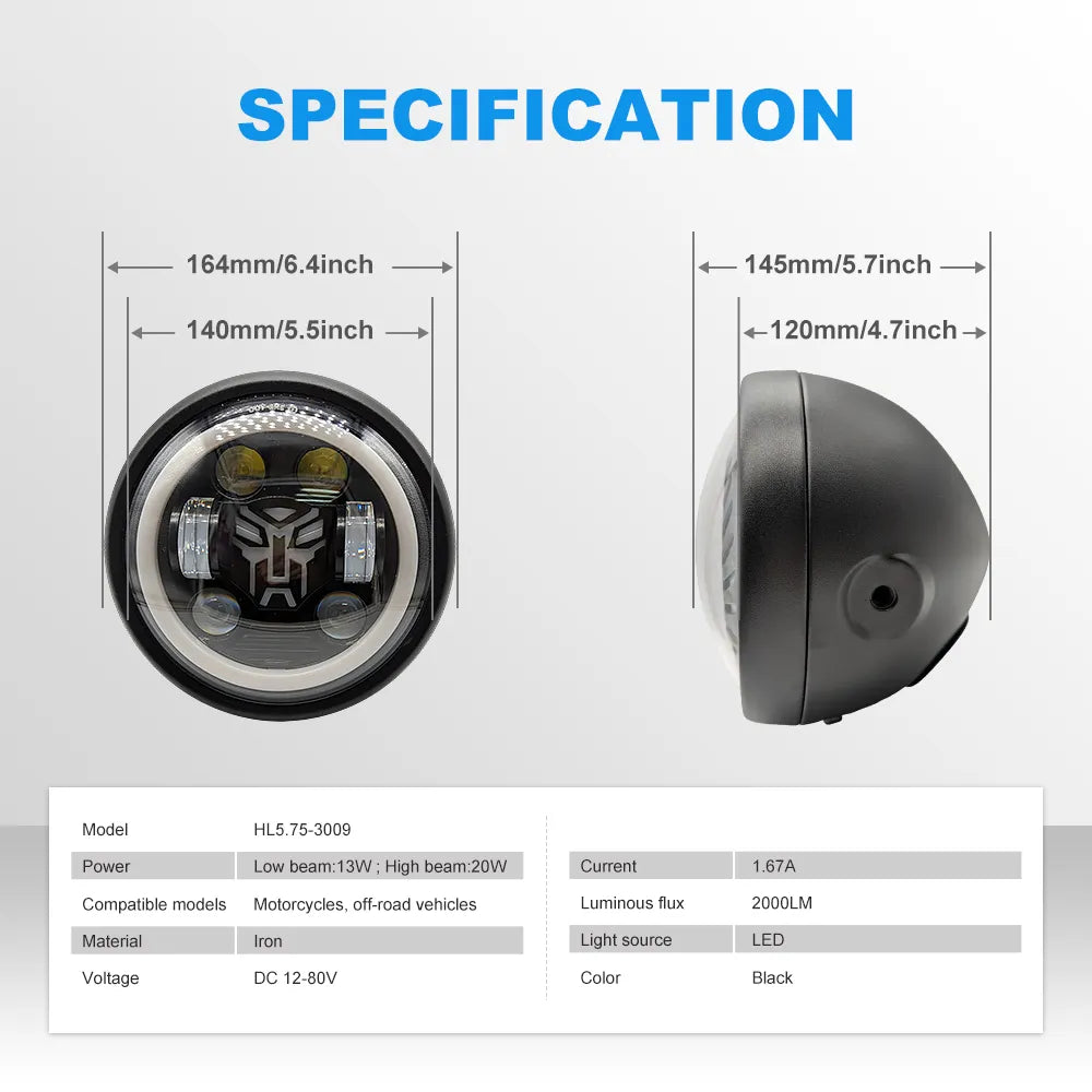 5.75 Inch Autobot RGB LED Headlight HL5.75-3009