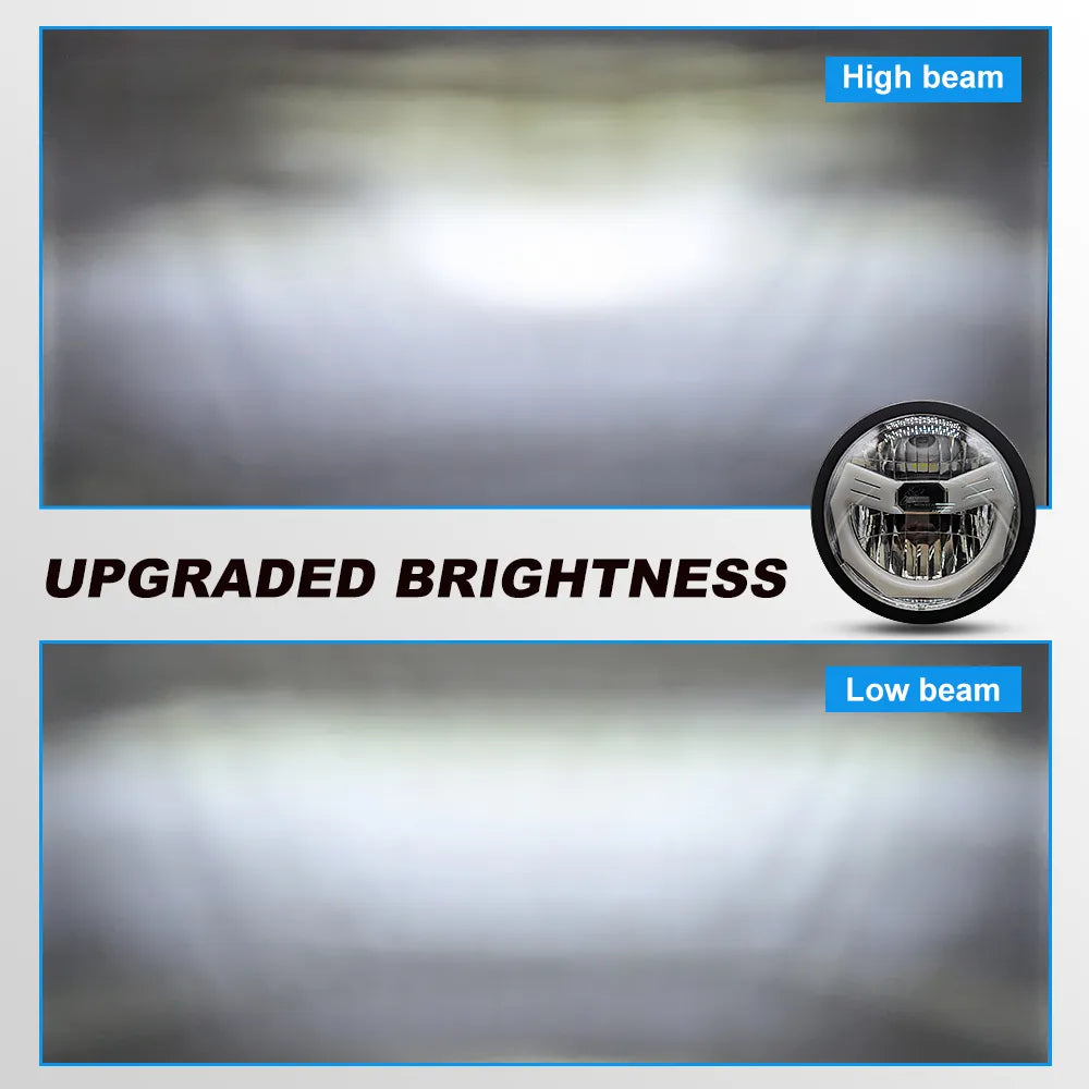 5.75 Inch Round RGB Halo LED Motorcycle Headlight HL5.75-3023