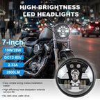 Skull Round LED Motorcycle Headlight HL7‑4005